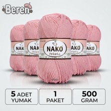 Nako Pırlanta - 05408 Yaz Pembesi - 5'li Paket - 100GR/225M - El Örgü Ipi - Amigurimi-Hırka- Kazak- Şal-Bebek Ipi