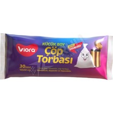 2 Adet Viora Mini Şeffaf Çöp Poşeti 40X50 30'lu 84 gr