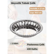 Jet's Home Çelik Meyvelik Tabak 26,5 cm Paslanmaz Çelik Tabak