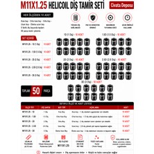 M11X1.25 Helicoil Yayı Diş Tamir Seti - 50 Parça (1d 1.5d 2d 2.5d 3d)