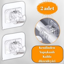 ALMITAL Kabelring 2 Adet Yapışkanlı, Yaylı, Perde Çubuğu, Boru Askısı ve Kablo Düzenleyici Halka, Kendinden Yapışkanlı (Çift)