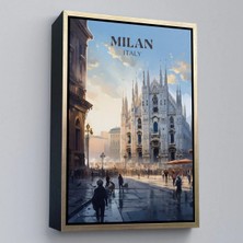 Trezon Ahşap Çerçeveli Milan Italya TABLOSU-7693