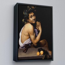 Trezon Ahşap Çerçeveli Genç Hasta Bacchus - Caravaggio TABLO-7665