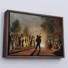 Trezon Ahşap Çerçeveli Luigi Mayer'ın Bulgar Köylülerinin Dansı TABLOSU-7036