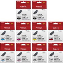 Canon Ink PFI-5100 10 Renk Mürekkep Paketi (PRO-310 Uyumlu Orijinal)