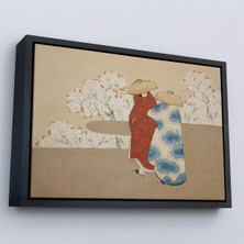 Trezon Ahşap Çerçeveli Japon Sanatçı Sekka Momoyagusa'nun Gömlet Isimli Tablosu