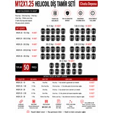 Civata Deposu M12X1.25 Helicoil Yayı Diş Tamir Seti - 50 Parça (1d 1.5d 2d 2.5d 3d)