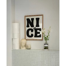Mikasso Nice Bum, Banyo Posteri, Banyo Temalı Çerçevesiz Poster Kağıt Siyah Çerçevesiz
