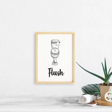 Mikasso Banyo-Flush Doğal Ahşap Çerçeveli Tekli Tablo Seti Ahşap Bej