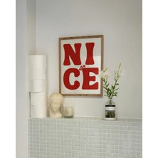 Mikasso Nice Bum, Banyo Posteri, Banyo Temalı Çerçevesiz Poster Kağıt Bordo Çerçevesiz