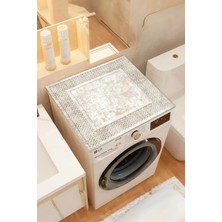 Mikasso Yıkanabilir Çamaşır Makinesi Matı Kurutma Makinesi Örtüsü Koruma Matı Kaymaz Dot Taban Mat Polyeste