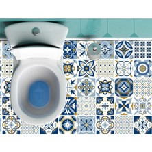 Mikasso 100CMX150CM Premium Sağlıklı Boya Banyo Zemin Yapışkanlı Folyo Mavi