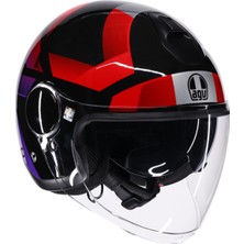 Agv Kask/ Eteres Camoglı Black/red/purple