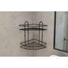 Mikasso Duvara Monte 2 Katlı Metal Banyo Köşe Rafı – Siyah Tel Banyo Düzenleyici Raf Metal 1 Siyah 2 20 x 20