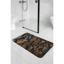 Mikasso 3D Desenli Iç Dış Mekan Kullanıma Uygun Kaymaz Su Emici Üç Katmanlı Banyo Paspası Polyester Ince (6