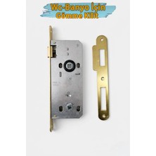 Mikasso 304/T-45 Mobilya Banyo Wc Kapı Gömme Kilidi 45 mm Iç Silindirsiz Barelsiz Metal Kilit Oval