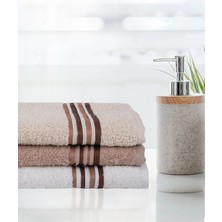 Mikasso Dora Premium 3'lü 50X90 El & Yüz Havlu Seti Pamuklu El Havlusu Setli Ürün Kahverengi