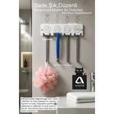 Mikasso Banyo Lif Askılığı Permatik Tutucu Jilet Askılığı Aile Tipi Duvar Organizeri Banyo Düzenleyici Plast