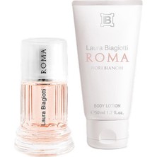 Laura Biagiotti Roma Fiori Bianci Edt 25 ml + Body Lotion 50 ml Kadın Parfüm Setia