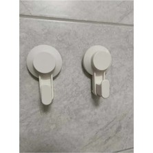 Mikasso Vantuzlu Kanca Banyo Mutfak Askısı 2li Set Plastik Beyaz