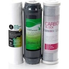 Mikasso Su Arıtma Cihazı Yedek Filtre Seti 3 Aşama Çift Karbonlu Set Filtre Set