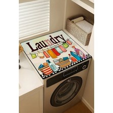 Mikasso Çamaşır Kurutma Makinesi Üstü Düzenleyici Mat Örtüsü Laundry Room Kaymaz Sıvı Geçirmez Kumaş Çok Ren