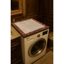 Mikasso Çamaşır Makinesi Kurutma Makinesi Örtüsü Koruma Pedi Makine Matı Kaymaz Yıkanabilir Polyester Beyaz