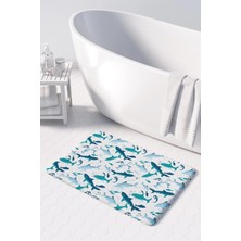Mikasso Mikrofiber Banyo Paspası, Kaymaz Taban, Makinede Yıkanabilir, Banyo Halısı (50X80) Polyester Orta (6