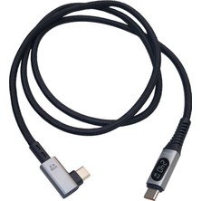Keepro USB 4 Kablo Type C Ltipi 90 Derece Watt Göstergeli Örgülü KABLO1M