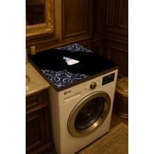 Mikasso Çamaşır Makinesi Kurutma Makinesi Örtüsü Koruma Pedi Makine Matı Kaymaz Yıkanabilir Polyester Beyaz