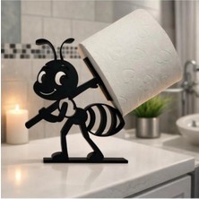 Mikasso Sevimli Karınca Figürlü Tuvalet Kağıdı Tutacağı-Banyo Organizer Plastik Siyah
