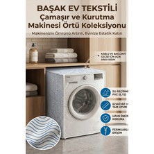 Mikasso Şeffaf Kapaklı Mavi Dalga Desenli Pvc Çamaşır ve Kurutma Makinesi Örtüsü – Şeffaf Kapaklı, Kumaş Dok