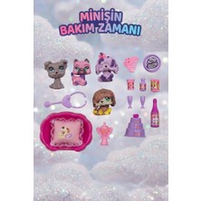 Farbu Oyuncak Minişlerin Bakım Zamanı Pet Shop Oyun Seti Kaleme Takılabilir Sevimli Köpek Figürleri ve Eğlenceli Aksesuarlı 3 Yaş+ Çocuk Oyuncak