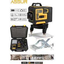 Assur Profesyonel 360° 12 Köşe Otomatik Hizalamalı Yeşil Çizgili Su Terazili Lazer Metre Hizalama