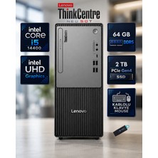 Lenovo Thinkcentre Neo 50T Gen 5 Intel Core I5-14400 64 GB Ddr5 2 Tb SSD Freedos Mini Tower Masaüstü Bilgisayar Siyah 12UD002CTRRNP11F