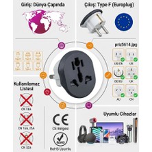 Ata Elektronik Seyahat Tipi Çevirici Priz Ingiliz Amerikan ve Avustralya Fişi Dönüştürücü Adaptör ( Türkiyede Kullanım Için ) 16A 250V    Type B Type G  Type I Type L Type J Type N Tip Priz Ucu Çevirici