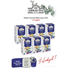 Ahmad Tea Night Karışık Bitki Çayı 20'li Poşet Çay 7 Paket ve Rakun Kupa