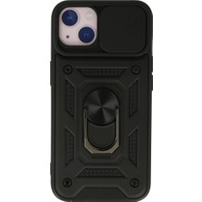 Küçük Hazine Apple Iphone 15 Kılıf Pars Lens Yüzüklü Silikon - Siyah