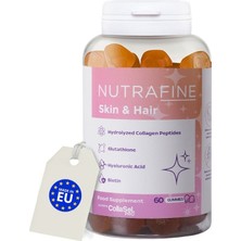Nutrafine Skin & Hair Gummy – Hidrolize Kolajen, Hyaluronik Asit, Glutatyon ve Biotin Içeren Cilt&saç Gummies