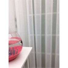 Mikasso Beyaz - Armür Dokuma Düz Tül Perde (Ipeksi) Çok Dökümlü, Normal Pile, 1/2.5 350X250 cm Polyester Bey
