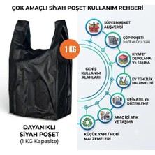 Siyah Atlet Market Manav Çöp Büyük Boy Poşet 1 kg