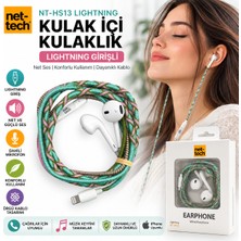 Nettech NT-HS13 iPhone Lightning Kulaklık Mikrofonlu Kulak Içi Kablolu Örgü Kablo Lightning Giriş