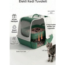 Kurtbay Şekil Flex Elekli Kedi Tuvaleti, 50X37,5X40 Cm, Xl Boy, Kum Küreği Hediyeli