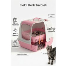Kurtbay Şekil Flex Elekli Kedi Tuvaleti, 50X37,5X40 Cm, XL Boy, Kum Küreği Hediyeli