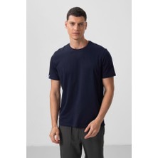 Tommy Life Lacivert Erkek Basic Kısa Kol Standart Kalıp O Yaka T-shirt - 87911