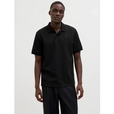 Jack & Jones Jack&jones 12268130 Yakali Erkek Tshirt - Siyah