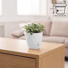 ToXA Prizma Desenli Geçmeli Sistem Tabaklı Parlak Plastik Yakamoz Saksı