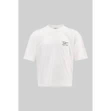 Machinist Clothing Erkek A Single Seed Baskılı Crop Oversize Tişört Ekru