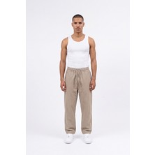Machinist Erkek Baggy Keten Pantolon Haki