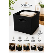 Ogmiva Keçe Organizer Kutu 30X30X30 cm Katlanabilir Çok Amaçlı Düzenleyici Sepet Oyuncak Dolap Raf Düzenleyici